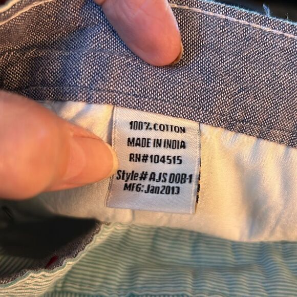 Alexander Julian Colours Mens size 34 shorts green white striped - Picture 5 of 6